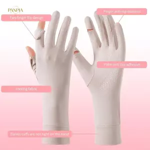 PNPIA- Găng tay cưỡi ngựa mùa hè Full Finger Thin Ice Silk để chống nắng và màn hình cảm ứng