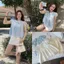 CÓ BIGSIZE Áo kiểu babydoll cổ bèo cúc cài hoạ tiết hoa nổi M65566066-- Usmark - Hieuvy Botique