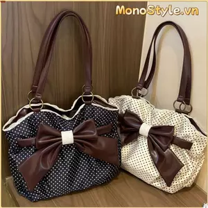 Túi đeo vai nữ MONOSTYLE, Túi xách nơ nữ sang trọng chấm thẩm mỹ, hợp thời trang phù hợp với túi đeo nách cổ điển Y2k Ins Dạo phố