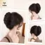 Bột chiên tổng hợp thanh lịch xoắn bóng tóc Bun Claw Clip Flower Bud Head Fluffy Dished Hair Ba Head Wig Bag [Mina]