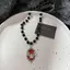 Phong cách Gothic Kim loại Cross Love Skull Mặt dây chuyền Nelace Set Y2K Cá tính gai tình yêu Hạt chéo Nelace [Mina]