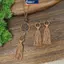 MAKY Bohemian Phong Cách Vintage Viền Mặt Dây Chuyền Gỗ Thiết Kế Vòng Tròn Dài Nelace Bông Tai Trang Sức VN