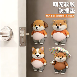 Hàng sẵn có Bụng Pinch Âm Nhạc Chống Va Chạm Miếng Dán Shiba Inu Puppy Man Dễ Thương Sáng Tạo Giải Nén Xe Trang Trí Nhà Cửa Miếng Dán Chống Va Chạm