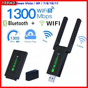 Thẻ YRBWD, Bộ chuyển đổi WiFi USB 1300Mbps, Bộ phát tín hiệu không dây 2.4G / 5GHz bền bỉ cho máy tính xách tay để bàn