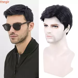 THEGIRL8B Nam Tóc Giả Cắt Tóc Tổng Hợp Nam Mặc Hàng Ngày Thời Trang Kiểu Tóc Ngắn Sóng Tóc Giả