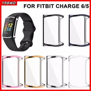 YRBWD TPU, Bảo vệ màn hình Ốp lưng toàn diện, Dây đeo đồng hồ Vỏ bảo vệ mềm thông minh cho Fitbit Charge 6 / 5