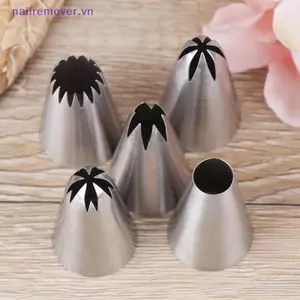 Bộ 5 Đầu Phun Kem Làm Bánh Ngọt Bằng Thép Không Gỉ MỚI