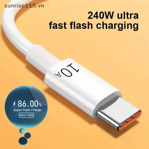 Cáp dữ liệu sạc nhanh SRVN 10A Type-c Tự động tắt nguồn Cáp dữ liệu ô tô 2M đơn giản Thích hợp cho Huawei Android Universal.