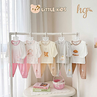 Bộ Dài Tay Chất Petit Mềm Mịn Hoạ Tiết Đáng Yêu Dành Cho Bé Trai Bé Gái  6- 16 kg Hàng Chuẩn HG