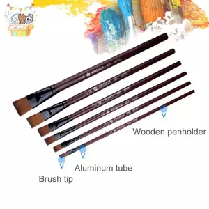 6 Cái / bộ Bàn chải vẽ tranh Acrylic bằng Nylon phẳng Đồ dùng nghệ sĩ ELWW