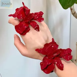 JVSUB 2 Cái / bộ Bộ Vòng Tay, Bộ Trang Sức Kim Loại Vintage Nhẫn Mở, Hợp Thời Trang Phóng Đại Hoa Lớn Phụ Kiện Dự Tiệc Cho Nữ