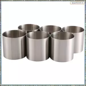 6 Miếng Tròn Bánh Quy Cắt Thép Không Gỉ Mousse Vòng Mini Vòng Tròn Cắt Bánh Quy Chiên Trứng Nhẫn Nướng Dụng Cụ