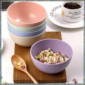 5 Chiếc 12cm Ngũ Cốc Bát Rơm Lúa Mì Không Thể Phá Vỡ Có Thể Tái Sử Dụng Bát Bát Canh Bát Đựng Mì Bát Trộn