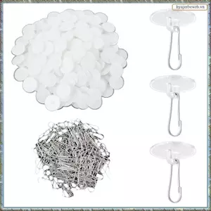 200 Chiếc Móc Trần Tự Dính Để Treo, Đĩa Hút Tròn Có Thể Tháo Rời Trong Suốt Không Rỉ Treo Tường Đĩa