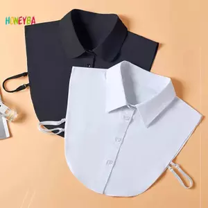 < Honeyba > Áo nửa cổ giả dành cho nữ Áo sơ mi công sở Áo sơ mi giả Collarfortable Giả nửa cổ dành cho nam nữ Những dịp trang trọng đẹp