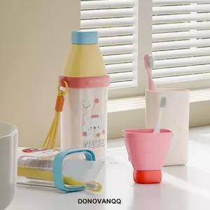 Cốc đựng bàn chải đánh răng 3 trong 1 DONOVANQQ, Cốc nước súc miệng bằng nhựa dung tích lớn, Cốc bàn chải đánh răng hoạt hình tiết kiệm không gian nhẹ Sử dụng hàng ngày