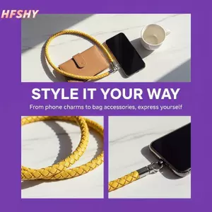 HFSHY 1 Chiếc Cao Cấp Dệt Da PU Dây Móc Khóa Sáng Tạo Đa Năng Túi Quyến Rũ DIY Thủ Công Dây Xích Treo Phụ Kiện Trang Trí VN