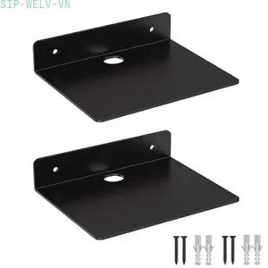 {WELV}Waterproof Aluminum Floating Wall Shelf 4x5 Inch for Speaker Webcam Plants Decor