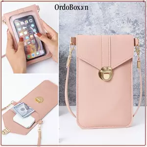 Túi xách đeo vai ORDOBOX, Ví điện thoại màn hình cảm ứng di động đa chức năng, Dây đeo có móc đóng túi đựng điện thoại di động bằng da PU