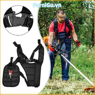 FURNIGO Dây đeo vai đôi máy cắt cỏ/chổi/tông đơ, dụng cụ làm vườn có thể điều chỉnh, màu đen đa năng