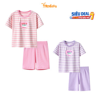 Bộ thun ngắn tay bé gái Rabity 960.108