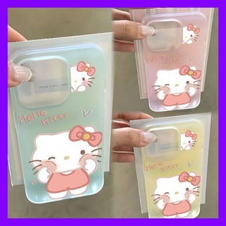 Ốp lưng mờ trong Hello Kitty hồng phong cách INS trẻ trung cho iPhone 17 16 15 14 13 11 12 Pro Max chống trầy xước bền