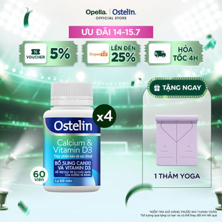 Bộ 4 Ostelin Viên Uống Hỗ Trợ Bổ Sung Calcium & Vitamin D3 Duy Trì Chắc Khỏe Xương và Răng 60 viên