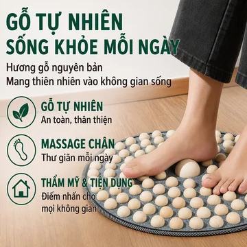 Thảm Bấm Huyệt Chân Bằng Gỗ Tấm Bấm Huyệt Massage Chân Thảm Lót Sàn Dùng Tại Nhà