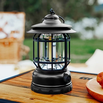 Đèn lồng LED 1 mảnh, Phong cách đèn lồng ngựa cổ điển, Đèn lều LED di động, Đèn cắm trại có thể sạc lại USB, Đèn cắm trại treo, Thích hợp cho dụng cụ cắm trại và chiếu sáng khẩn cấp, Đèn cấp nguồn pin