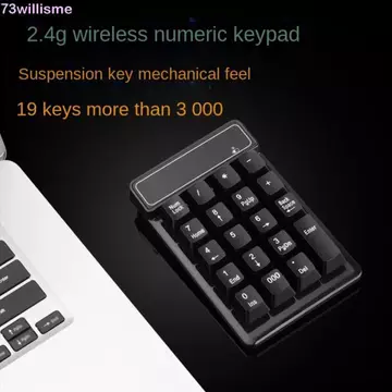 Bàn phím số không dây WILLISME 2.4G, Bàn phím có dây chống nước Máy tính Bàn phím nhỏ Bluetooth, 19 phím Cảm giác cơ học Di động Bàn phím số USB Mini Đồ dùng kế toán