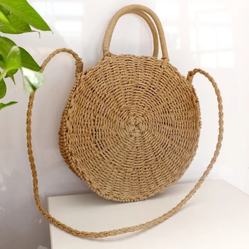 Women's Minimalist Woven Straw Bag – for the Beach