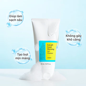 Combo 02 pcs COSRX Sữa rửa mặt Low pH Good Morning Gel Cleanser 150ml