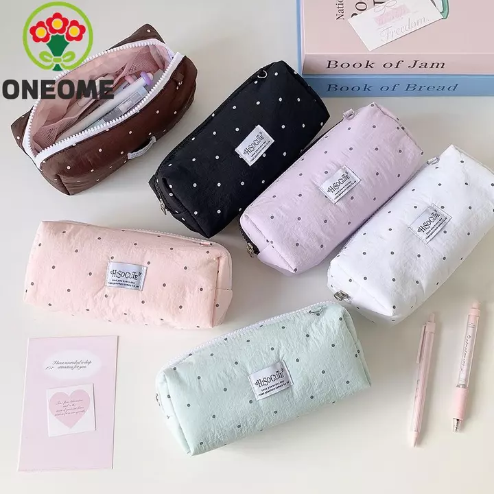 Hộp đựng bút chì ONEOME Y2k Dots, Hộp đựng máy tính để bàn Văn phòng phẩm Túi đựng bút phong cách Hàn Quốc, Túi đựng mỹ phẩm Túi đựng văn phòng phẩm vải dung tích lớn đơn giản đa chức năng Văn phòng p