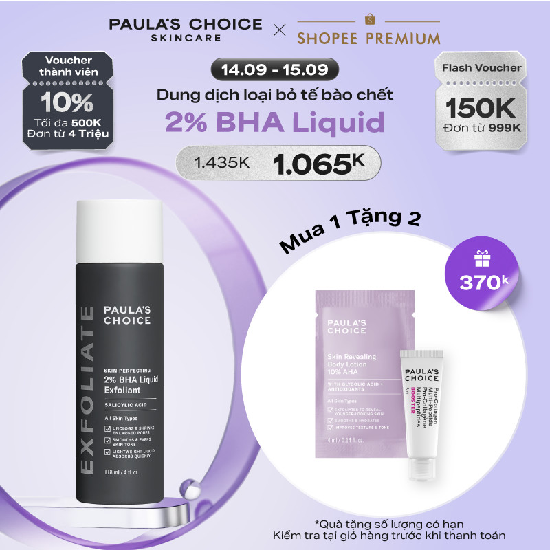 Dung dịch loại bỏ tế bào chết giảm mụn Paula's Choice Skin Perfecting 2% BHA Liquid Exfoliant 2010