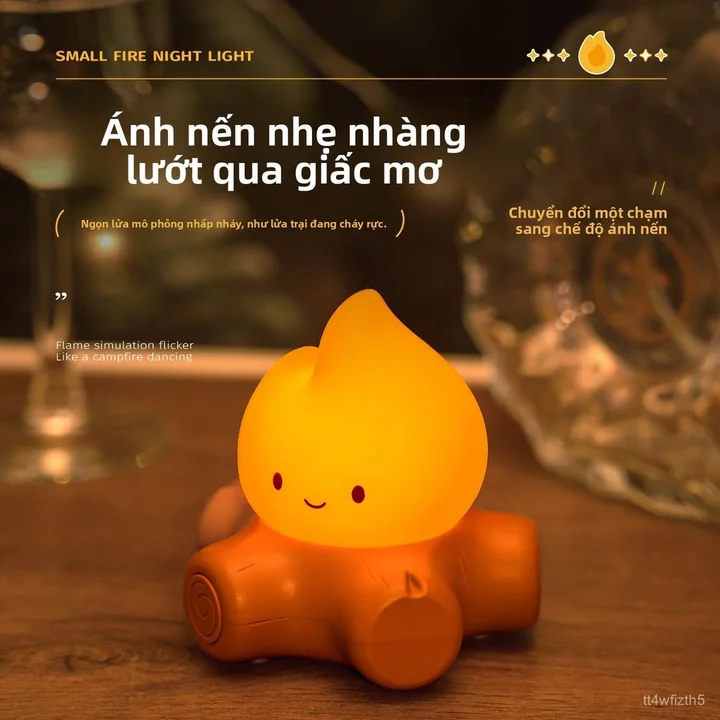 Đèn ngủ nhỏ hình đống lửa, đèn ngủ phòng ngủ, đèn ngủ có tiếng ồn trắng giúp ngủ ngon, đèn ngủ đêm dễ thương cho trẻ em,