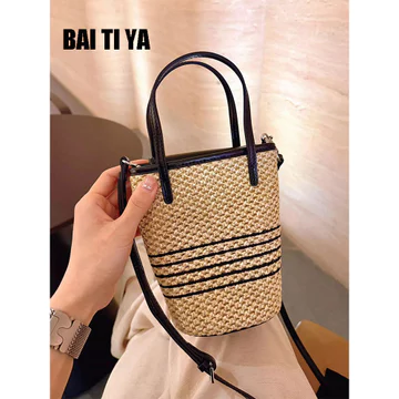 Women's Woven Straw Handbag – for Work