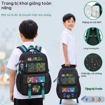 Minecraft balo đi học balo đi học nữ balo học sinh cấp 2 balo bé trai Nữ balo trẻ em balo chống gù cho bé ba lô đi học Backpacks