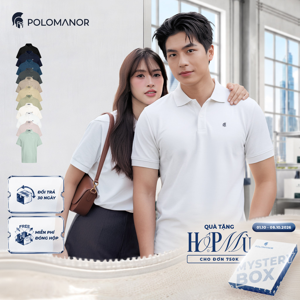 [BEST SELLER] Áo polo nam BASIC SYMBOL, POLO QUỐC DÂN vải cá sấu cotton interlock - POLOMANOR