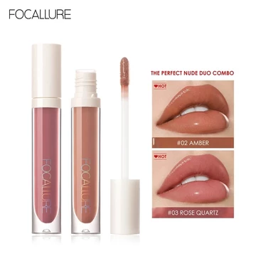 FOCALLURE Bóng Ngọc Trai Dưỡng Ẩm Dưỡng Ẩm Son Bóng Dudu Son Bóng Gương Trong Suốt Không Dính Son Bóng Tự Nhiên