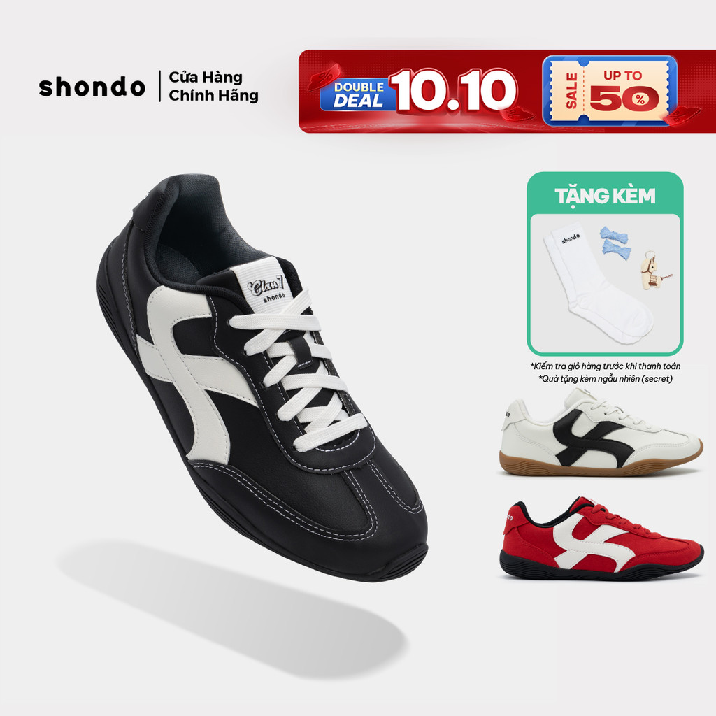Giày Thể Thao Sneaker Unisex Shondo Class 7 Phối Da Microfiber Đi Học Đi Chơi Nhiều Màu