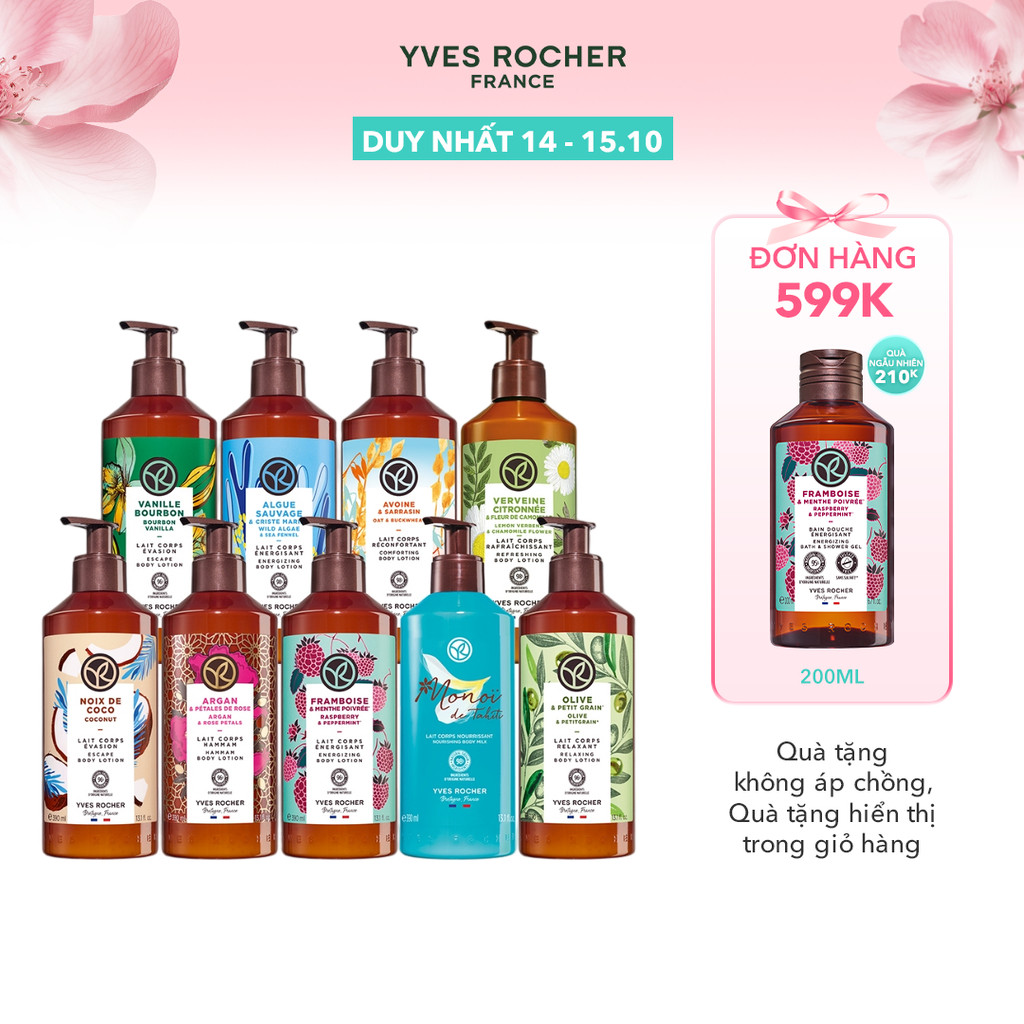 Sữa dưỡng thể thiên nhiên Yves Rocher Body Lotion 390ml (đa dạng mùi hương)