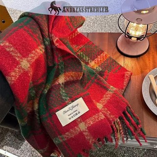 Onetimingfine Kẻ Sọc Khăn Checkerboard Khăn Mềm Mại Nữ Mùa Đông Ấm Áp Kép Sử Dụng Khăn Choàng Dài Vintage Dày Khăn Viền VN