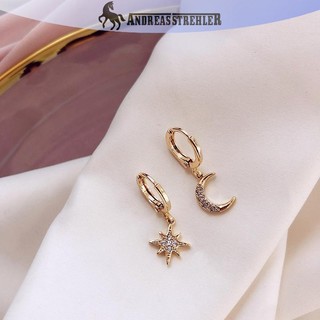 Onetimingfine 1 Cặp Thời Trang Ngôi Sao Mặt Trăng Bất Đối Xứng Vòng Bông Tai Nữ Bé Gái Vàng Màu Bạc Đảng Trang Sức Quà Tặng VN