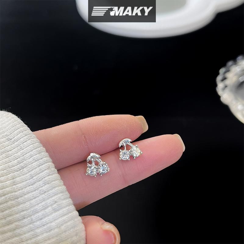 Newwellknownepic Ang Stud Hàn Quốc Bạc Pha Lê Bông Tai Sáng Thời Trang Nữ Trái Tim Nơ Bông Tai Trang Sức Quà Tặng VN