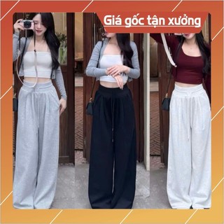 Quần fom ống suông cạp cao có túi vải nỉ 2 da cao cấp, quần thu đông nữ