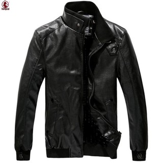 Áo khoác da nam Slim Punk Style Stand-Up Collar Zipper Cardigan Top