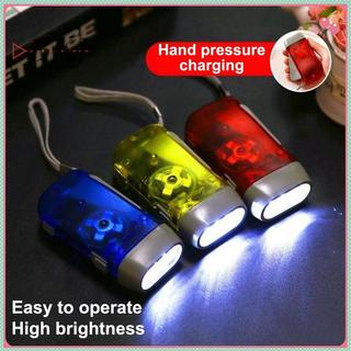 [KJ] Đèn LED ép tay Dynamo Crank Power Wind Up Đèn pin tự tạo Đèn cắm trại Đồ dùng gia đình ngoài trời [Mới]