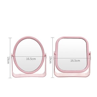Gương soi trang điểm để bàn 2 mặt, chất liệu lúa mạch, xoay 360 độ