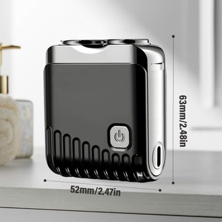 Máy cạo râu Mini ROOMYCO, Máy cạo râu điện chống thấm nước, Máy cạo râu nổi hai vòng có thể sạc lại TYPE-C
