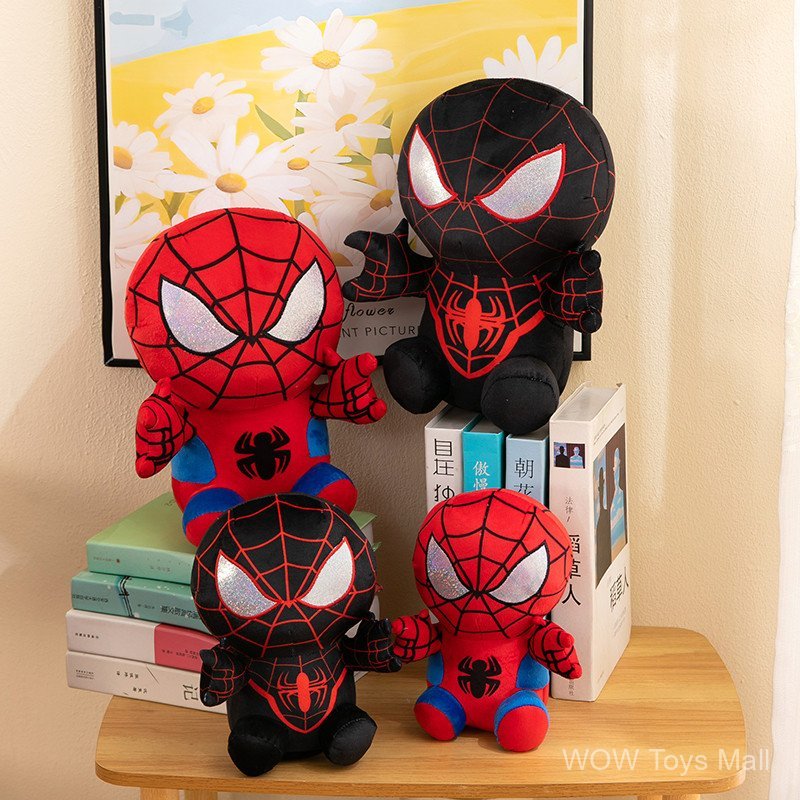 Hàng sẵn có Dark Spiderman Búp bê Anh hùng Đồ chơi sang trọng Gối ngủ Ragdoll Quà tặng sinh nhật cho trẻ em